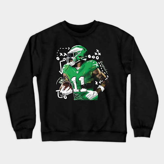 Fly Eagles Fly-Aj Brown Crewneck Sweatshirt by Wydsadie 